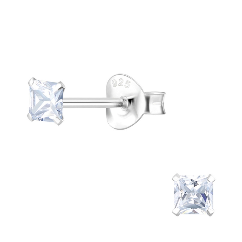 Square Cubic Zirconia Earrings
